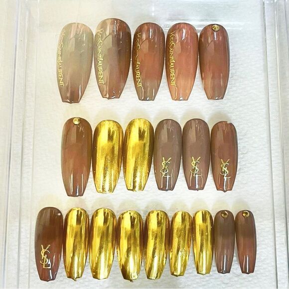 Brown Goddess gel pressons - Picture 6 of 9